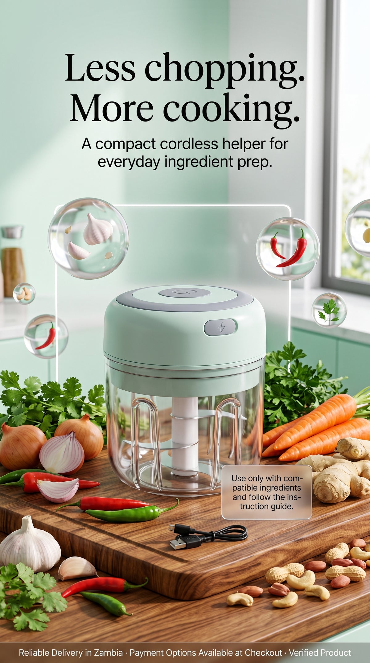 Wireless Portable Electric Mini Food Chopper