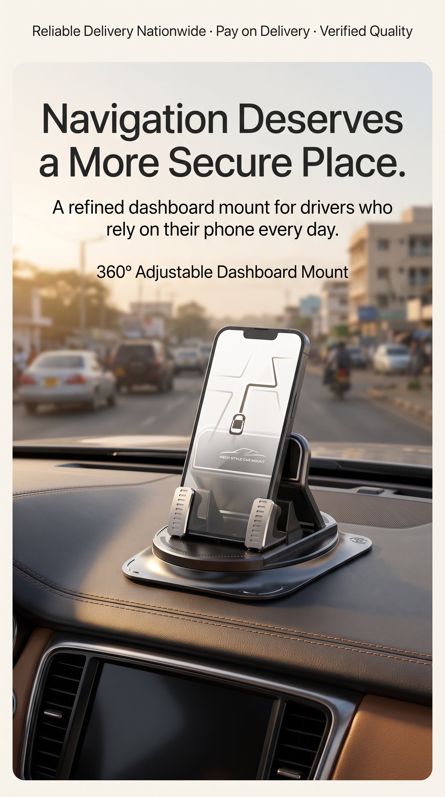360° Mech-Style Alloy Dashboard Car Phone Mount