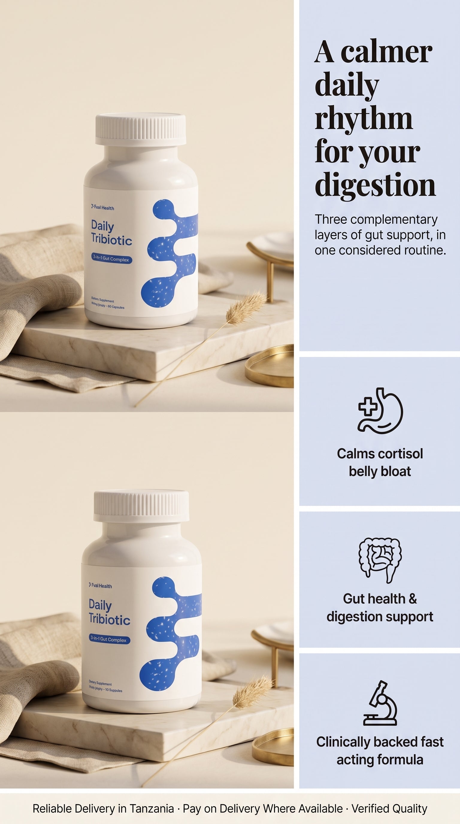 Daily Tribiotic 3-in-1 Gut Complex (Pre+Pro+Postbiotics)