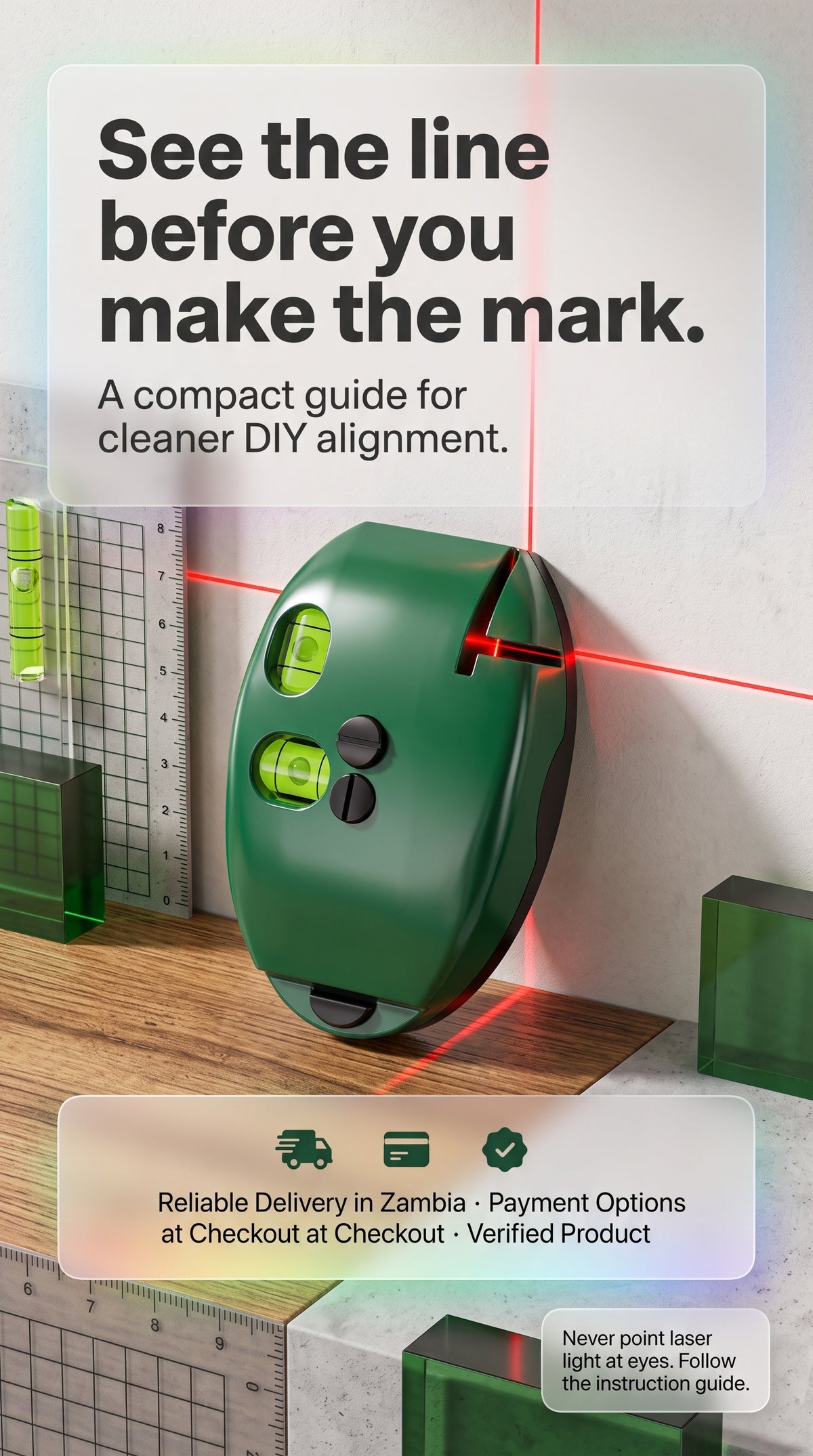 Digital Precision Cross-Line Laser Level Tool